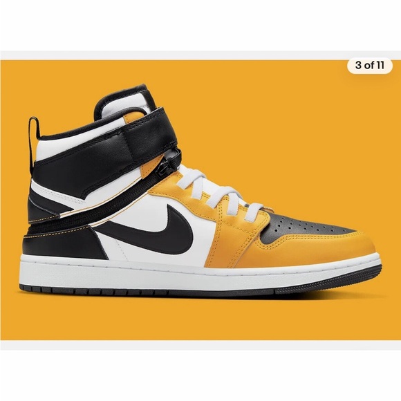 Nike Air Jordan 1 High FlyEase 'Yellow Ochre' Men’s Size 10 NEW - Picture 3 of 15
